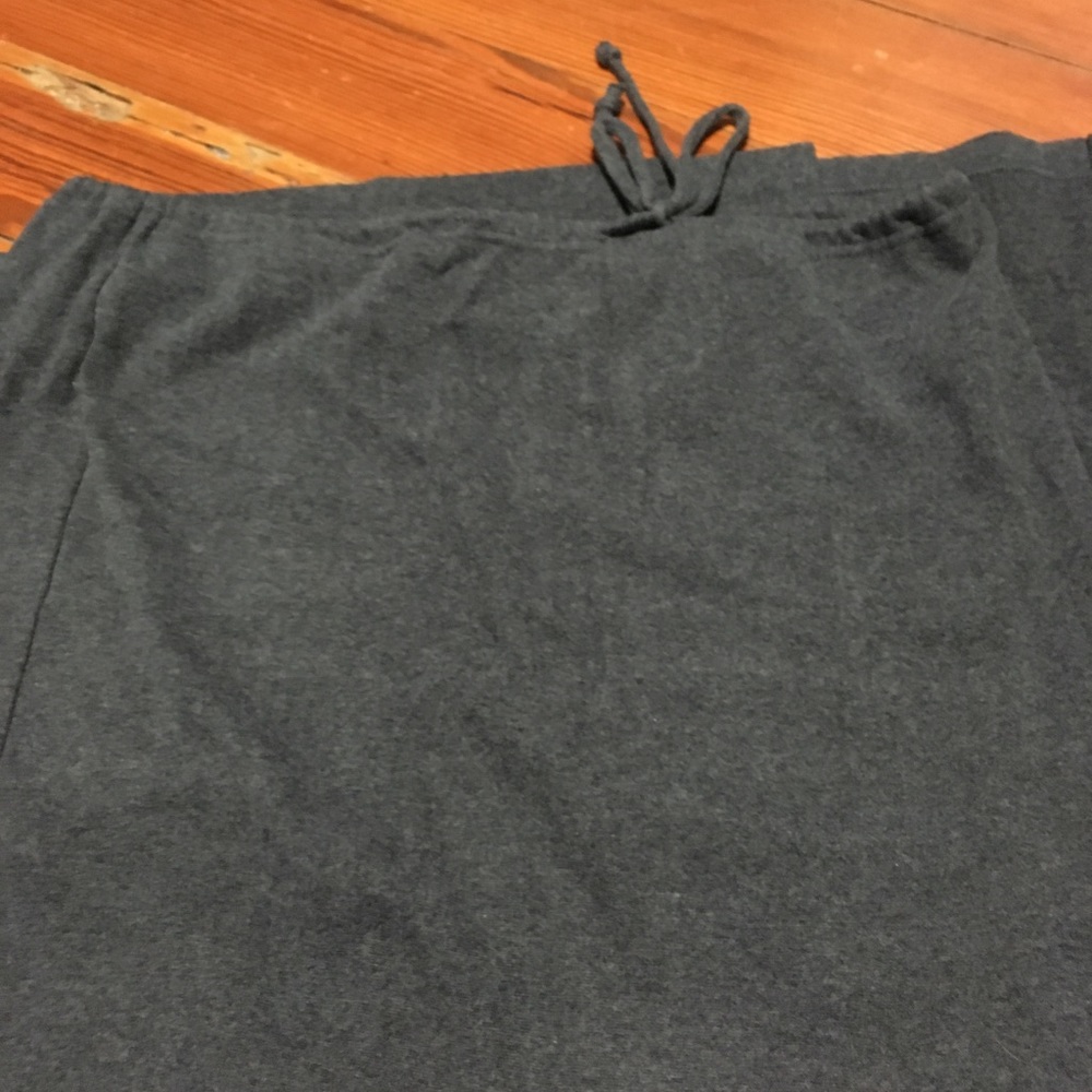 Grey Long Cotton Skirt with Slit